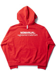 NOMANUAL(ノーマニュアル) TITLE HOODIE - RED