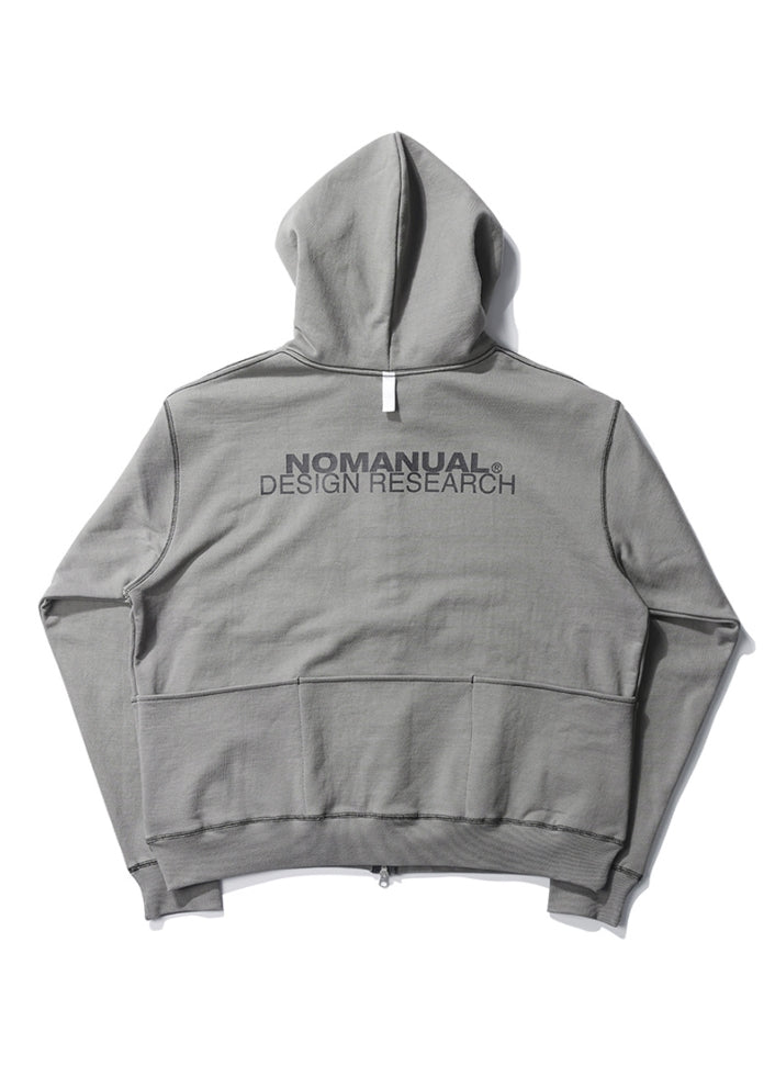 NOMANUAL(ノーマニュアル) 5 POCKET HOODED ZIP UP JACKET - GRAY