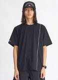 NOMANUAL(ノーマニュアル) THREE SLEEVED T-SHIRT - BLACK