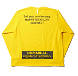 NOMANUAL(ノーマニュアル) HBD NOMANUAL LONG SLEEVE TEE - YELLOW