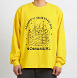 NOMANUAL(ノーマニュアル) HBD NOMANUAL LONG SLEEVE TEE - YELLOW