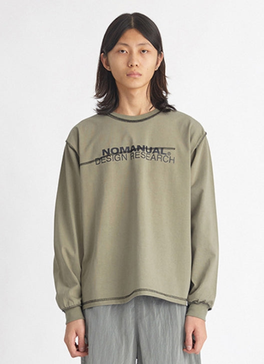 NOMANUAL(ノーマニュアル) R.D LONG SLEEVE TEE - LIGHT KHAKI