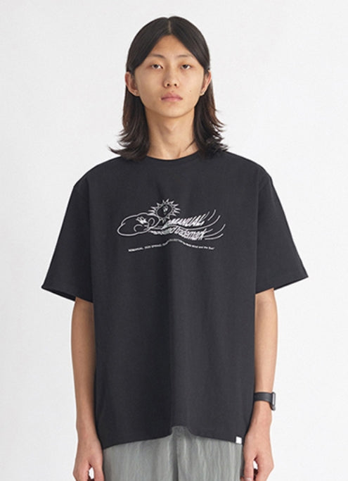 NOMANUAL(ノーマニュアル) W.S GRAPHIC T-SHIRT - BLACK