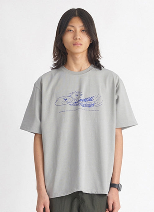 NOMANUAL(ノーマニュアル) W.S GRAPHIC T-SHIRT - GRAY