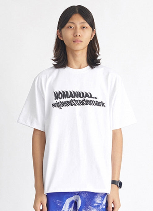 NOMANUAL(ノーマニュアル) BLOWN LOGO T-SHIRT - WHITE
