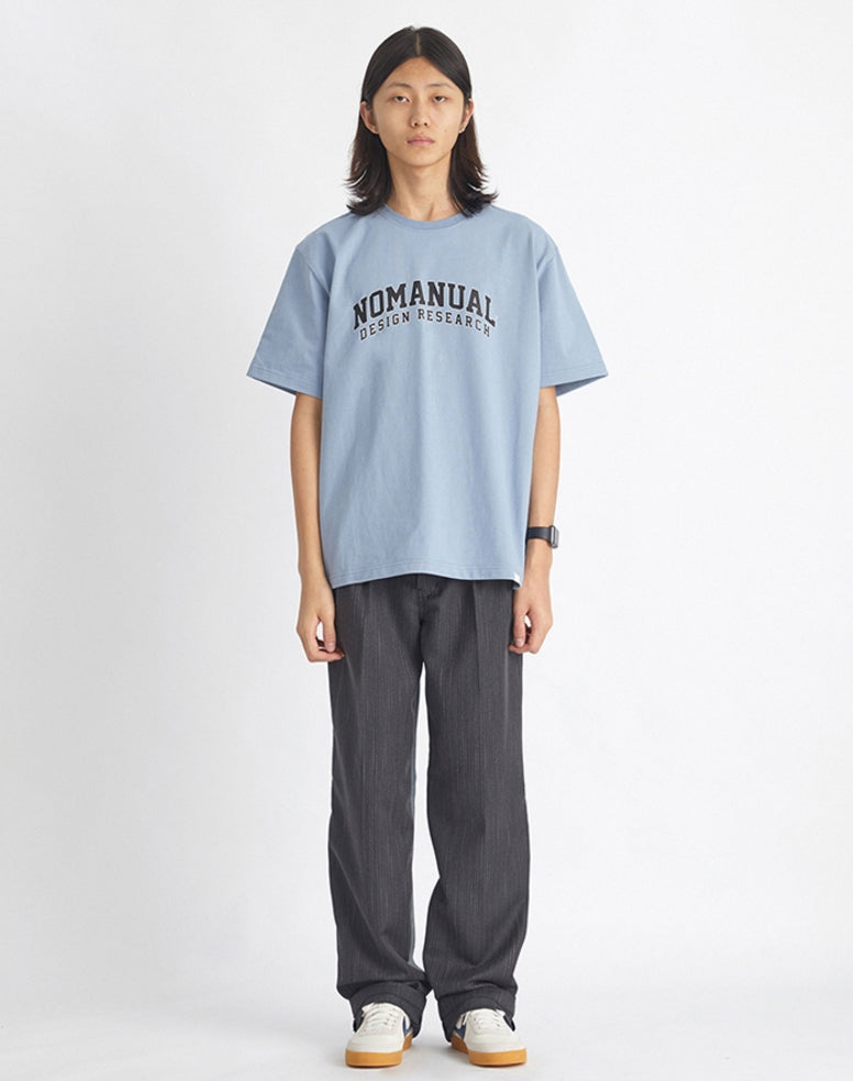 NOMANUAL(ノーマニュアル) NM UNIV. T-SHIRT - SKYBLUE