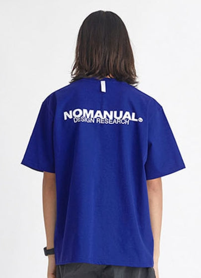 NOMANUAL(ノーマニュアル) D.R PATCH LOGO T-SHIRT - BLUE