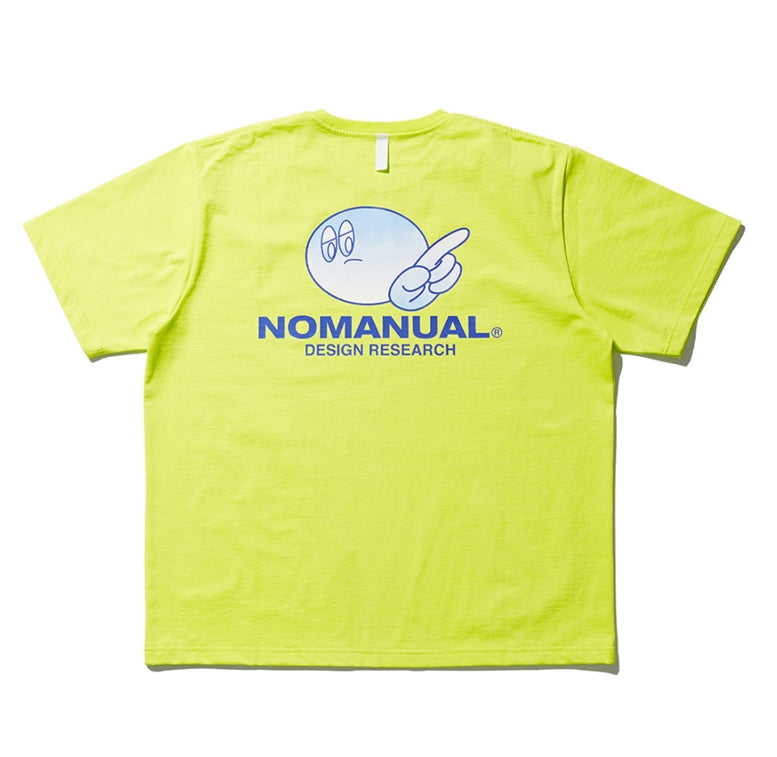 NOMANUAL(ノーマニュアル) LOGO PATCHED T-SHIRT - NEON GREEN