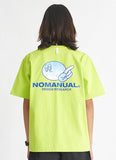 NOMANUAL(ノーマニュアル) LOGO PATCHED T-SHIRT - NEON GREEN