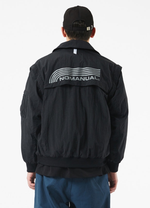 NOMANUAL(ノーマニュアル) SECURITY BOMBER JACKET - BLACK