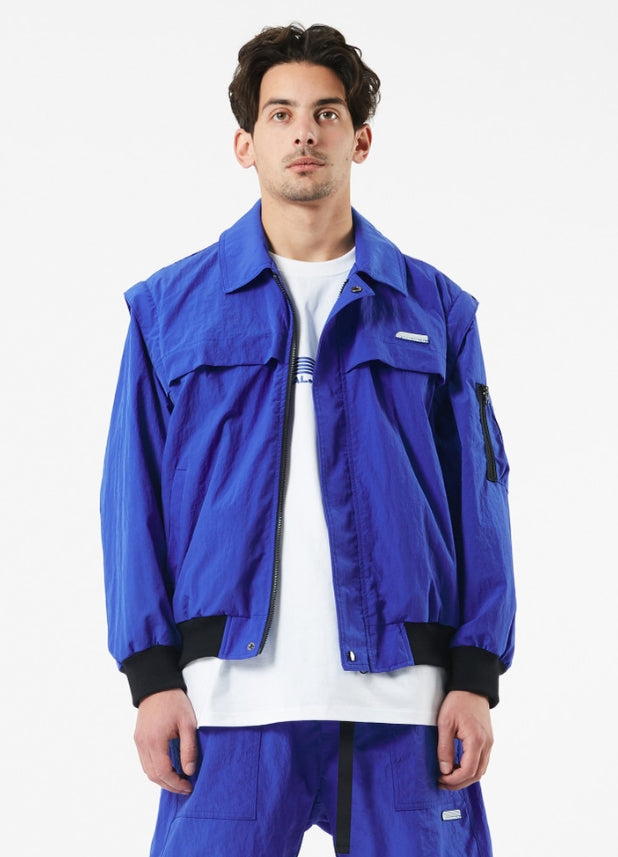 NOMANUAL(ノーマニュアル) SECURITY BOMBER JACKET - BLUE