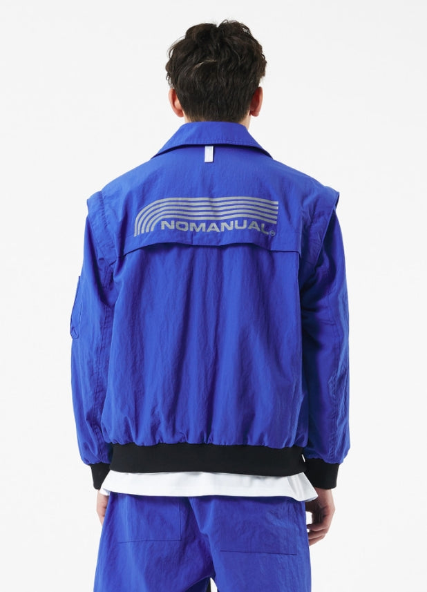 NOMANUAL(ノーマニュアル) SECURITY BOMBER JACKET - BLUE