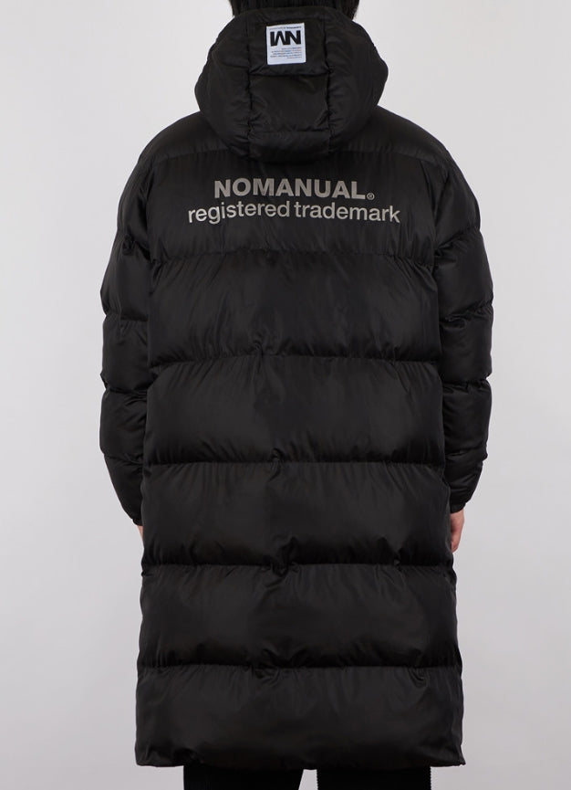 NOMANUAL(ノーマニュアル) REFLECTIVE TM LOGO LONG PADDING - BLACK