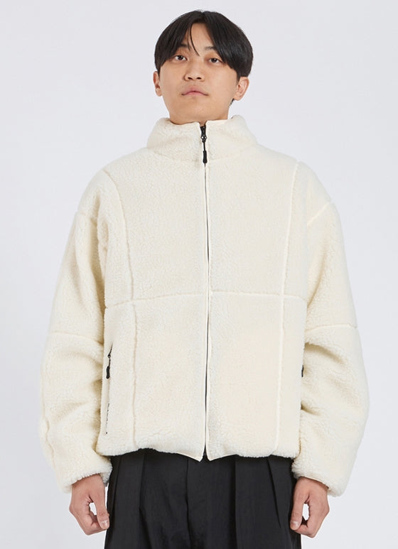 NOMANUAL(ノーマニュアル) NM BOA FLEECE JACKET - IVORY