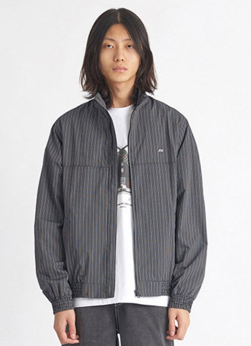 NOMANUAL(ノーマニュアル) STRIPED BLOUSON JACKET - BLACK
