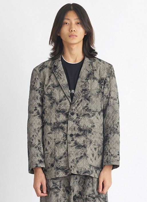 NOMANUAL(ノーマニュアル) DYED FABRIC SET-UP JACKET - DYED BLACK