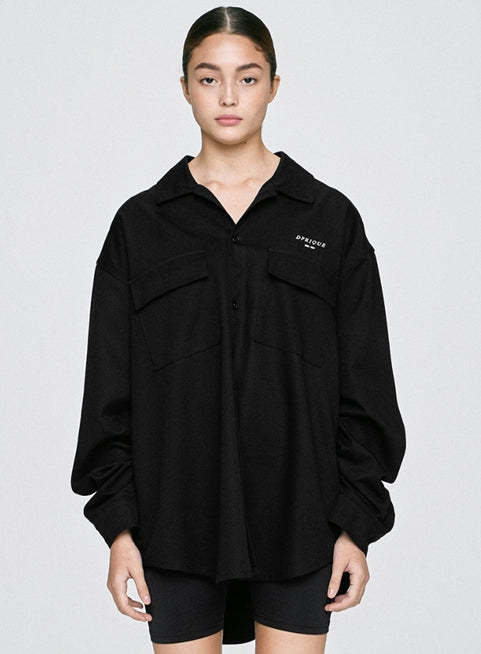 ディープリーク(DPRIQUE)  OVERSIZED SHIRT - BLACK