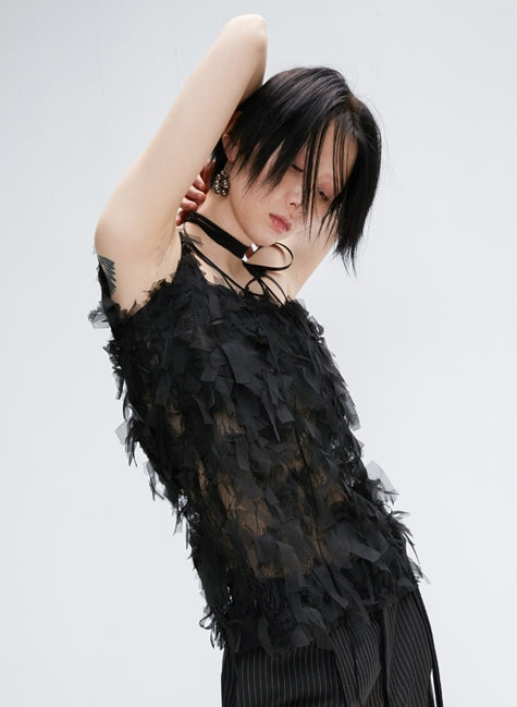 nache(ナチェ) flutter sleeveless