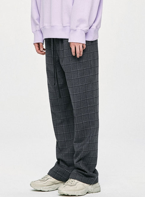 ディープリーク(DPRIQUE)　WIDE CHECK PANTS - GREY