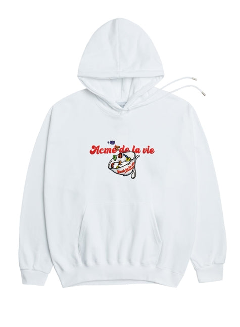 アクメドラビ(acme' de la vie) CEREAL LOGO HOODIE WHITE