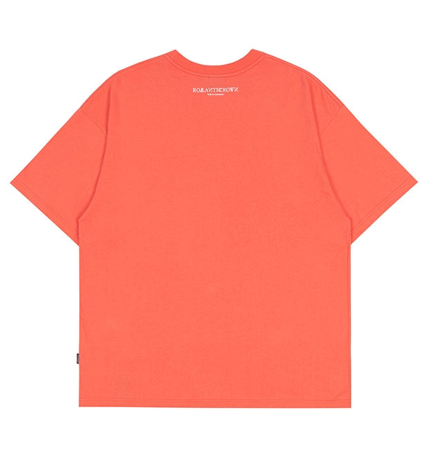 ロマンティッククラウン(ROMANTIC CROWN) ROMANTIC ARCH LOGO TEE_CORAL