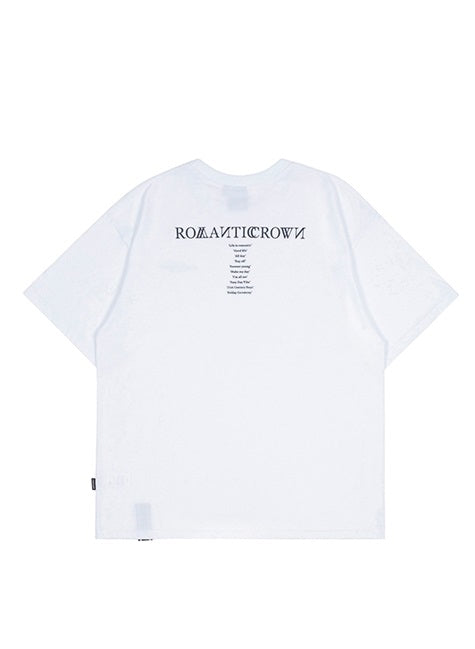 ロマンティッククラウン(ROMANTIC CROWN) RMTCRW SLOGAN LOGO TEE_WHITE