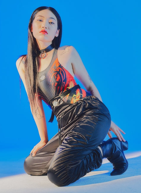 オージーオーディー(OZOD) SATIN GATHER PANTS_BLACK