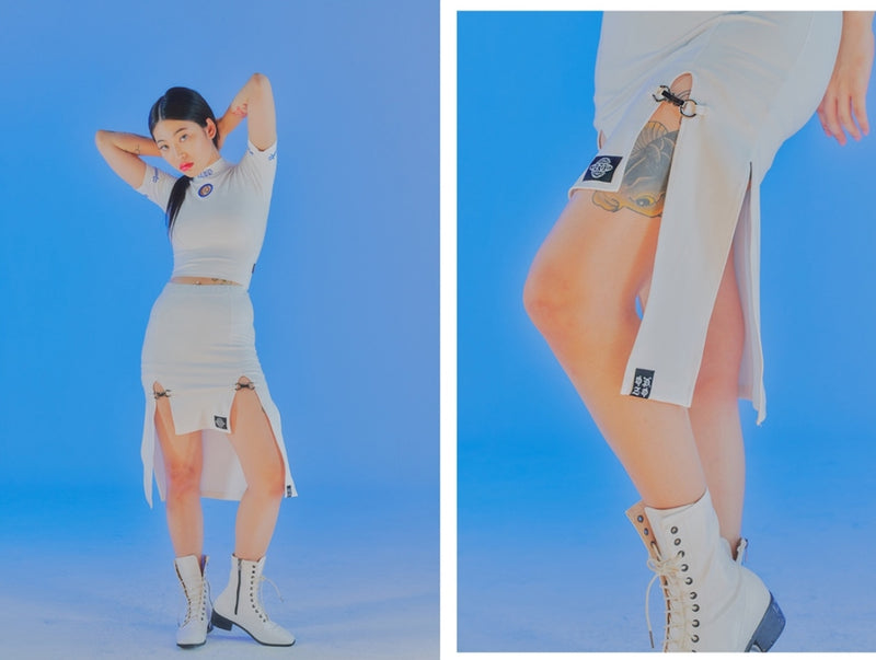 オージーオーディー(OZOD) SLIT SKIRT_WHITE