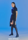 オージーオーディー(OZOD) SLIT SKIRT_BLACK