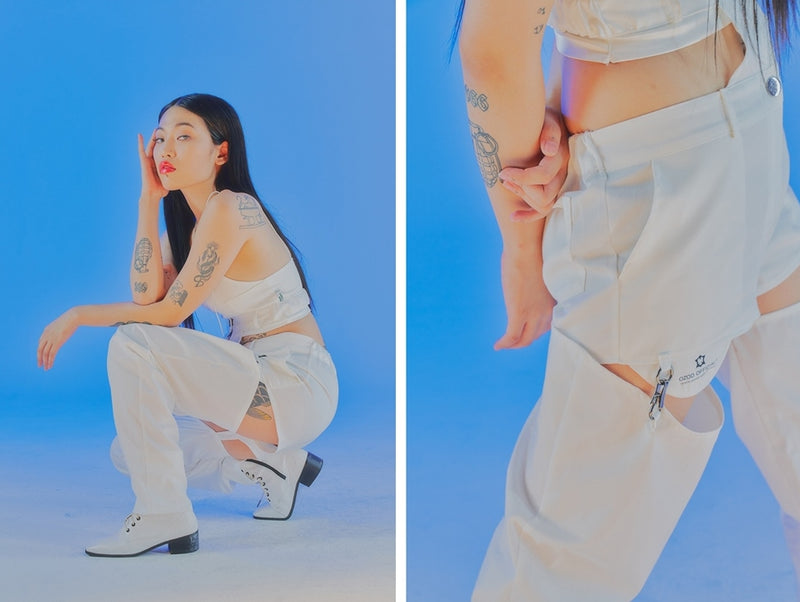 オージーオーディー(OZOD) FREEWILL DENIM PANTS_WHITE