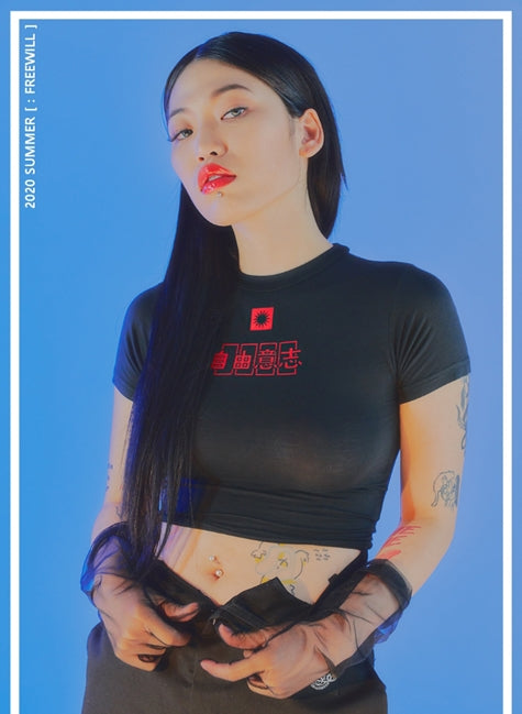 オージーオーディー(OZOD) FREE WILL CROP TOP_BLACK