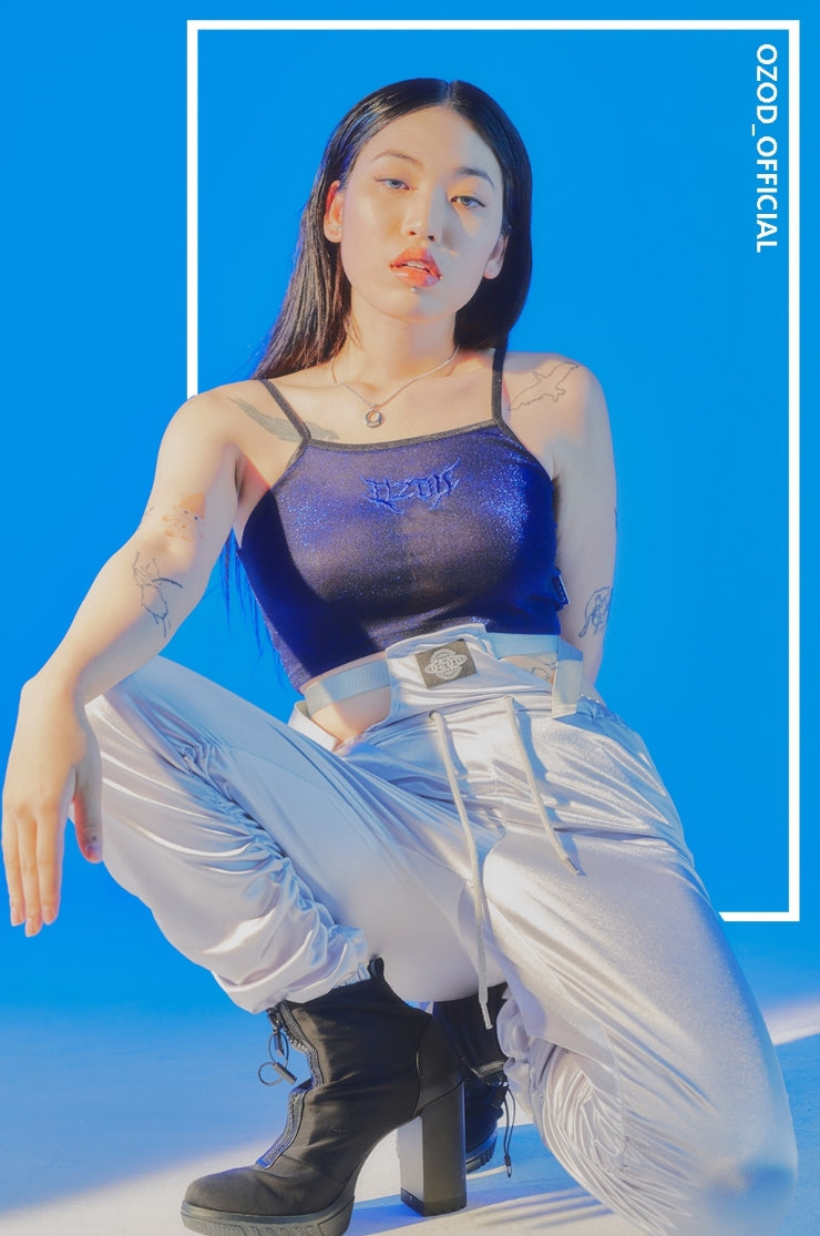 オージーオーディー(OZOD) GLITTER TANK TOP_BLACK