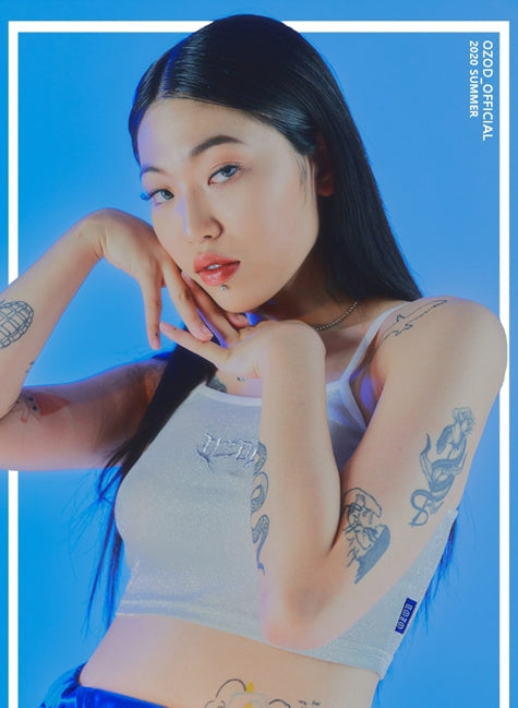 オージーオーディー(OZOD) GLITTER TANK TOP_SILVER