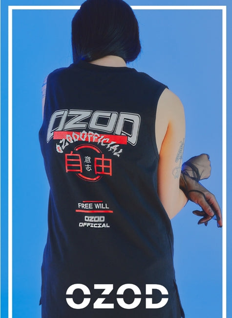 オージーオーディー(OZOD) UNBALANCE SLEEVELESS_BLACK