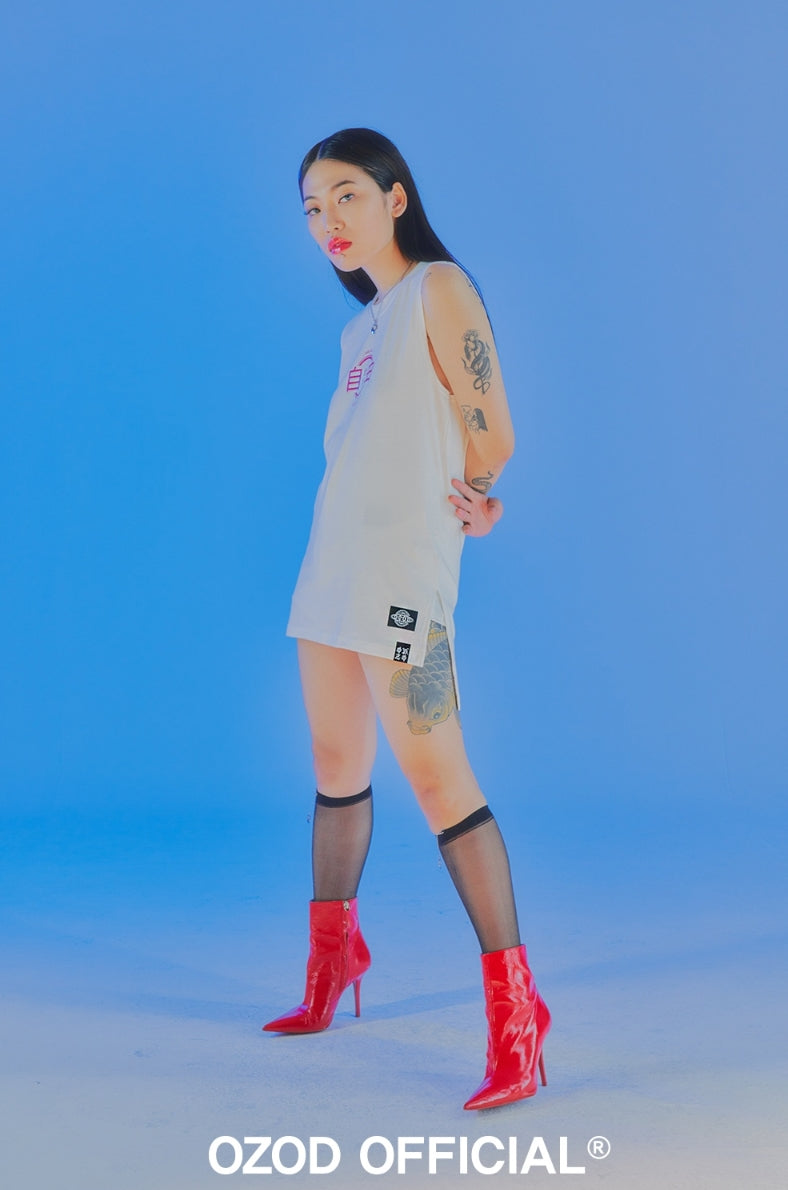 オージーオーディー(OZOD) UNBALANCE SLEEVELESS_WHITE