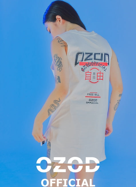オージーオーディー(OZOD) UNBALANCE SLEEVELESS_WHITE