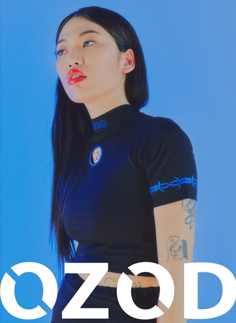 オージーオーディー(OZOD) THORN CROP TOP_BLACK