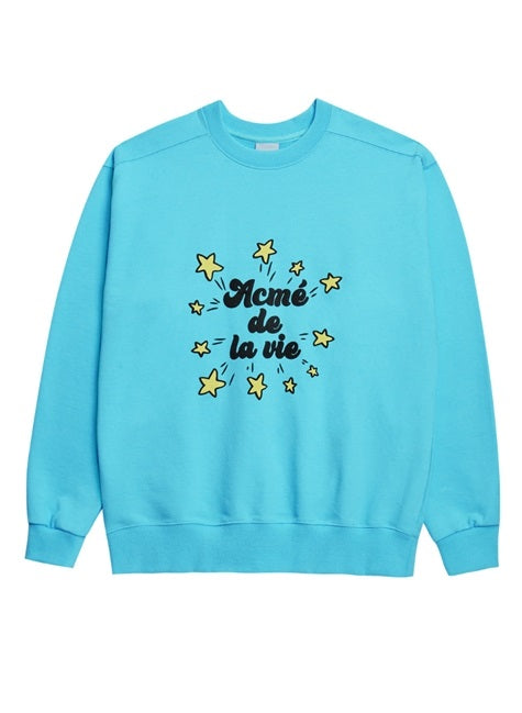 アクメドラビ(acme' de la vie) EMBOSSING STAR SWEATSHIRT SKY BLUE