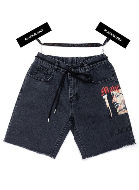 ブラックブロンド(BLACKBLOND) BBD Maverick Denim Shorts (Black)