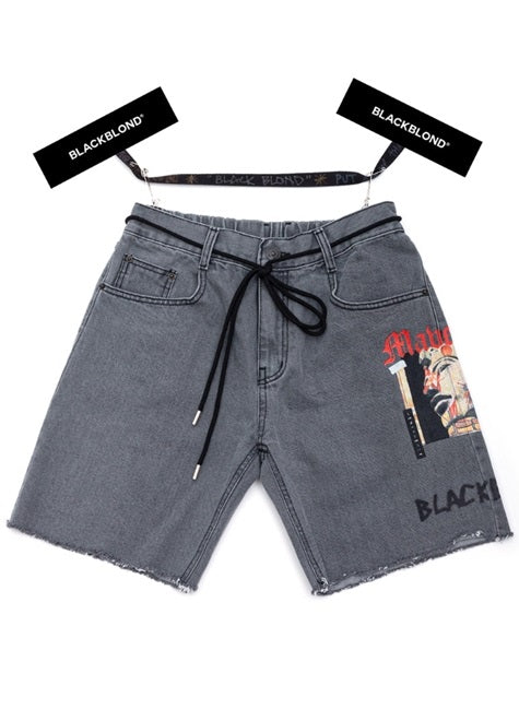 ブラックブロンド(BLACKBLOND) BBD Maverick Denim Shorts (Dark Gray)