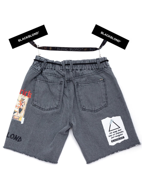 ブラックブロンド(BLACKBLOND) BBD Maverick Denim Shorts (Dark Gray)