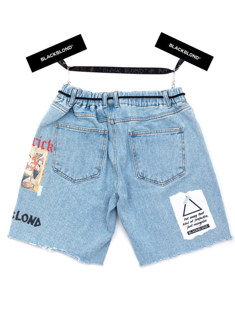 ブラックブロンド(BLACKBLOND) BBD Maverick Denim Shorts (Light Blue)