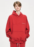 ディープリーク(DPRIQUE) OVERSIZED LOGO HOODIE - RED