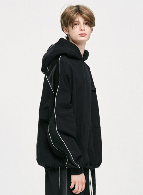 ディープリーク(DPRIQUE) PIPING TRACK HOODIE - BLACK