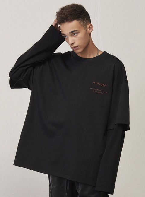 ディープリーク(DPRIQUE) 06 LAYERED T-SHIRT - BLACK