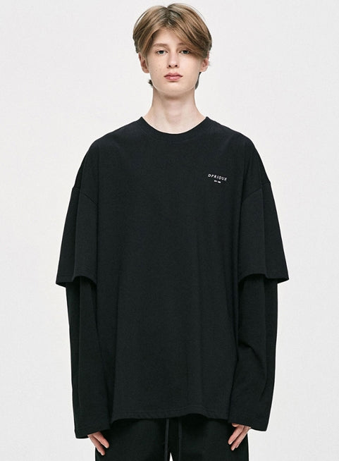 ディープリーク(DPRIQUE) OVERSIZED LAYERED T-SHIRT - BLACK