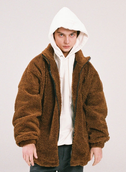 ディープリーク(DPRIQUE) OVERSIZED SHEARLING JACKET - BROWN