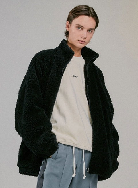 ディープリーク(DPRIQUE) OVERSIZED SHEARLING JACKET - BLACK