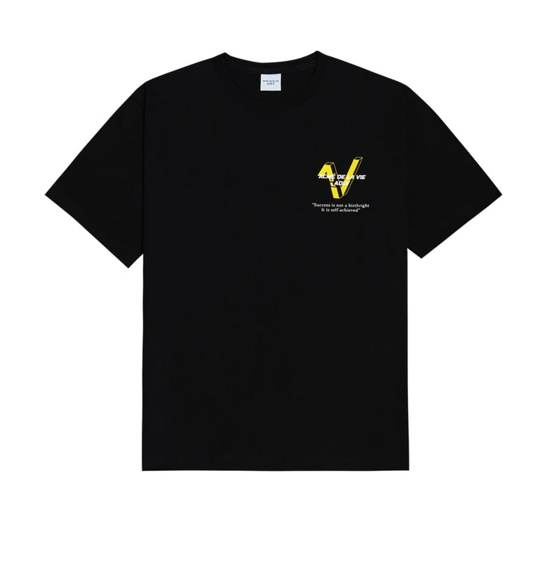 アクメドラビ(acme' de la vie) SUCCESS V LOGO SHORT SLEEVE T-SHIRT BLACK