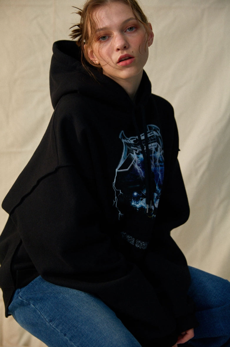 ORDINARY PEOPLE(オーディナリーピープル) [DISNEYxORDINARY PEOPLE]NEVER STOP DREAMING MICKEY BLACK HOODIE